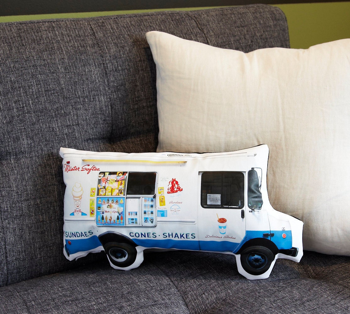 Mister Softee ice cream truck Canvas Printed Pillow