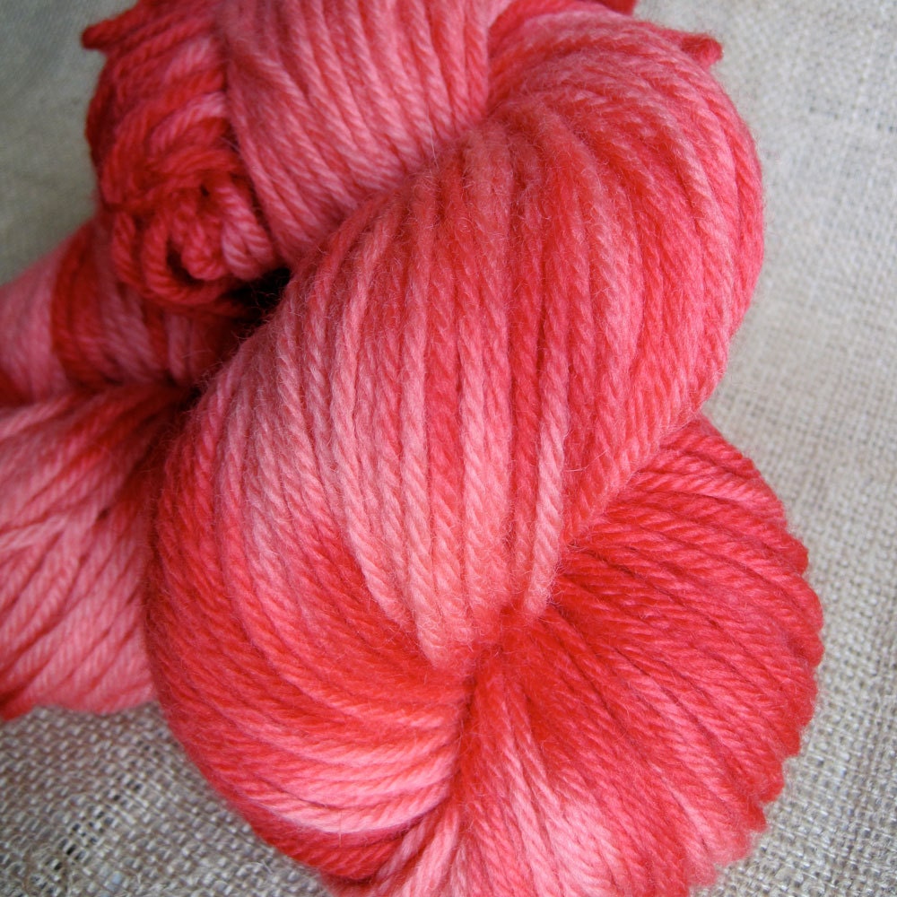 SALE WonderWitch Love Potion - Hand Dyed Peruvian Highland Wool - Red Pink Bulky Yarn