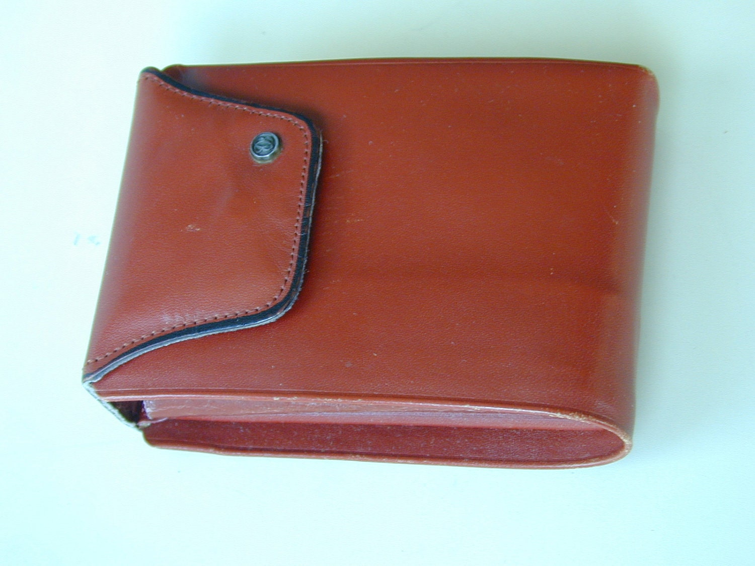 Old School VTG 70's Buxton Photo Bifold Oxblood Leather Wallet