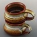 Soup Mug / Soup Bowl -Red, Tan, White /handmade wheel thrown pottery