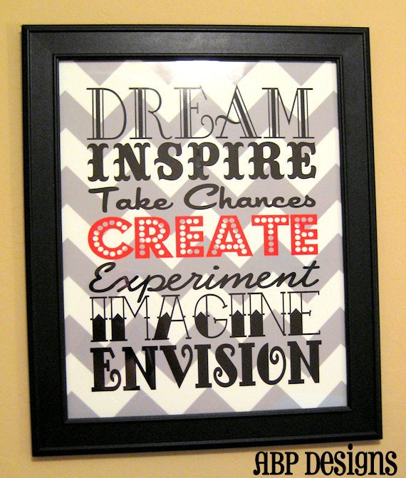 Inspirational Chevron Subway Art, You select size and colors, DIY Printable
