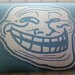 Troll Face decal (WHITE Vinyl) 5" x 4.083"