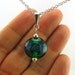 Green Psychic Storm Lampworked Glass Bead Necklace