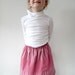 Organic Cotton Reversible Skirt in Pink - Polka Dots and Stripes - 3-5 years