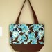 Reduced Price - Tote Bag - Brown / Aqua