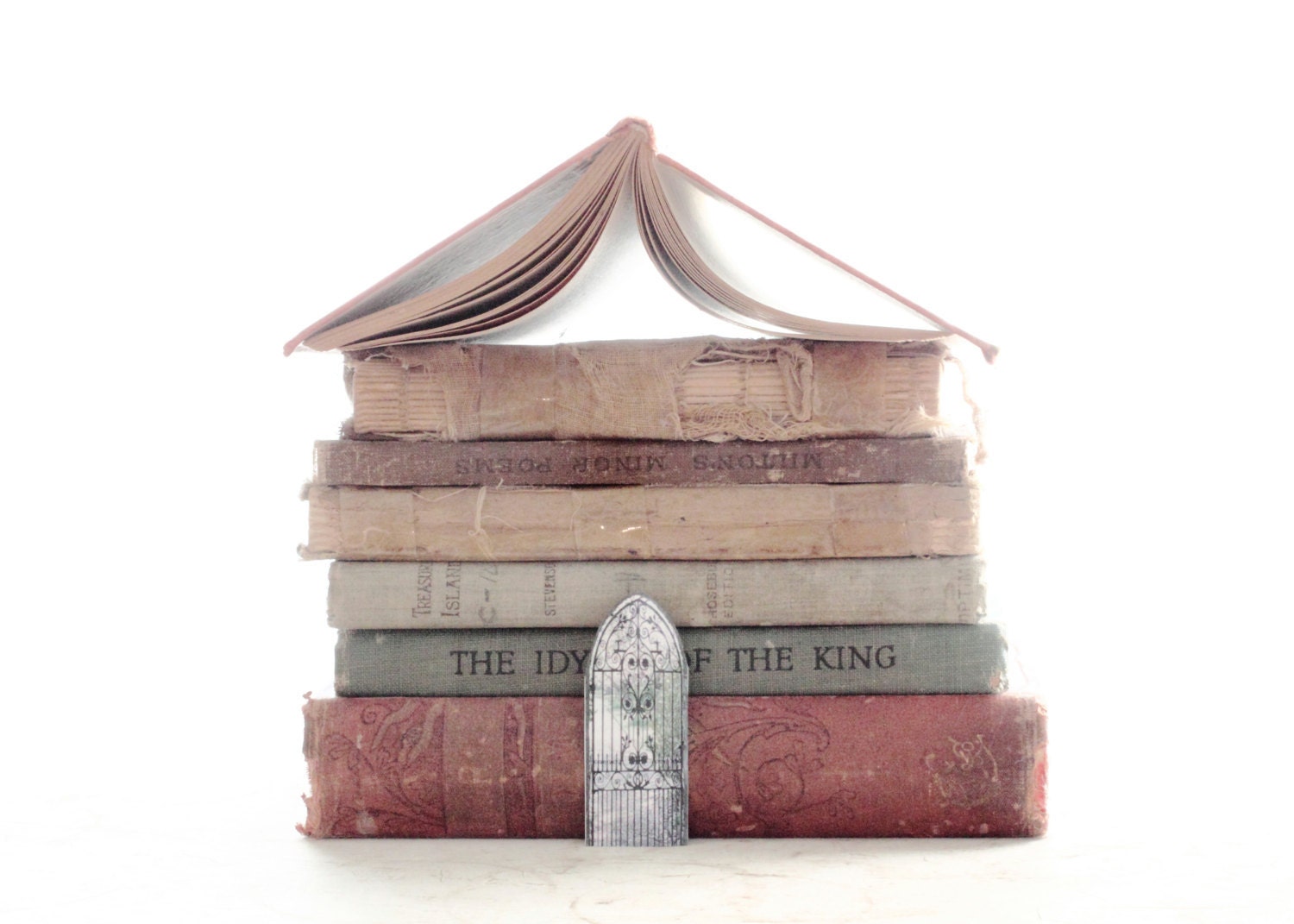 The Book Cottage 5x7 signed photo dream feminine reading library bookish decor shabby chic rustic reader content