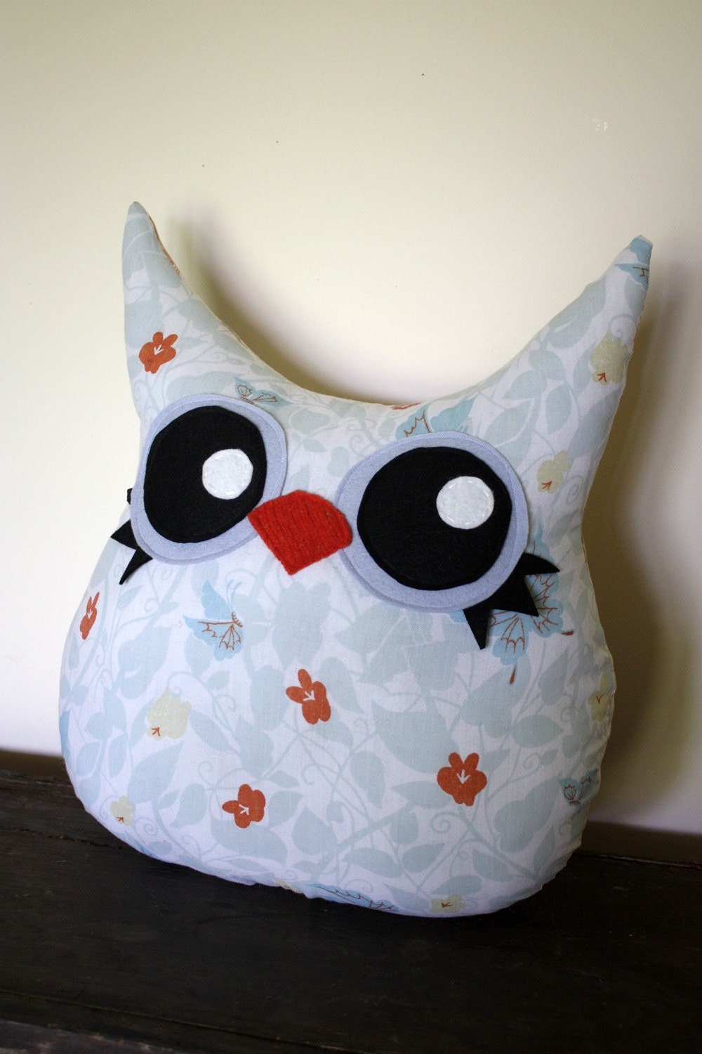 owl pillow- stuffed owl plush- eco friendly