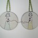hand embroidery hoop art-connection no.4 in yellow and aqua