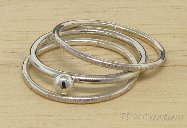 Set of 3 stacking rings Sweet Bubble and tiny bands