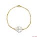Skull charm mother of pearl gold bracelet-18k gold vermeil
