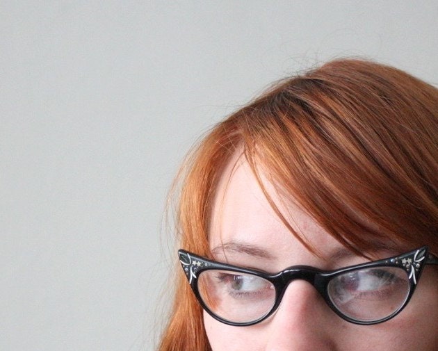 vintage 1950's shooting star cat eye glasses