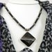 Black White Necklace Sardonyx Pendant Sterling Silver Accents