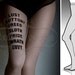 SMALL/MEDIUM sexy 7 Deadly Sins tattoo tights / stockings/ full length / pantyhose / nylons Dark Grey