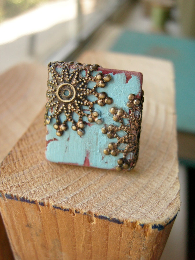 Nickel Free -  Your Choice of Color - Hand Crafted Adjustable Ring - Filigree Series.