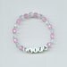 Pink and Clear Name Bracelet, Personalized Children's Beaded Jewelry