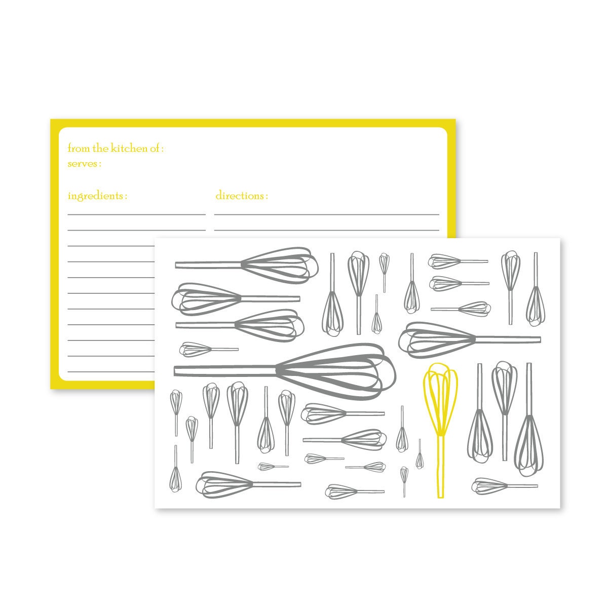 One Yellow Whisk -- Printable Recipe Cards