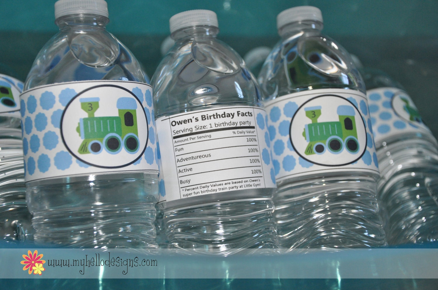 Water Bottle Labels: Train