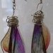 Earrings -rose mallow pressed flowers