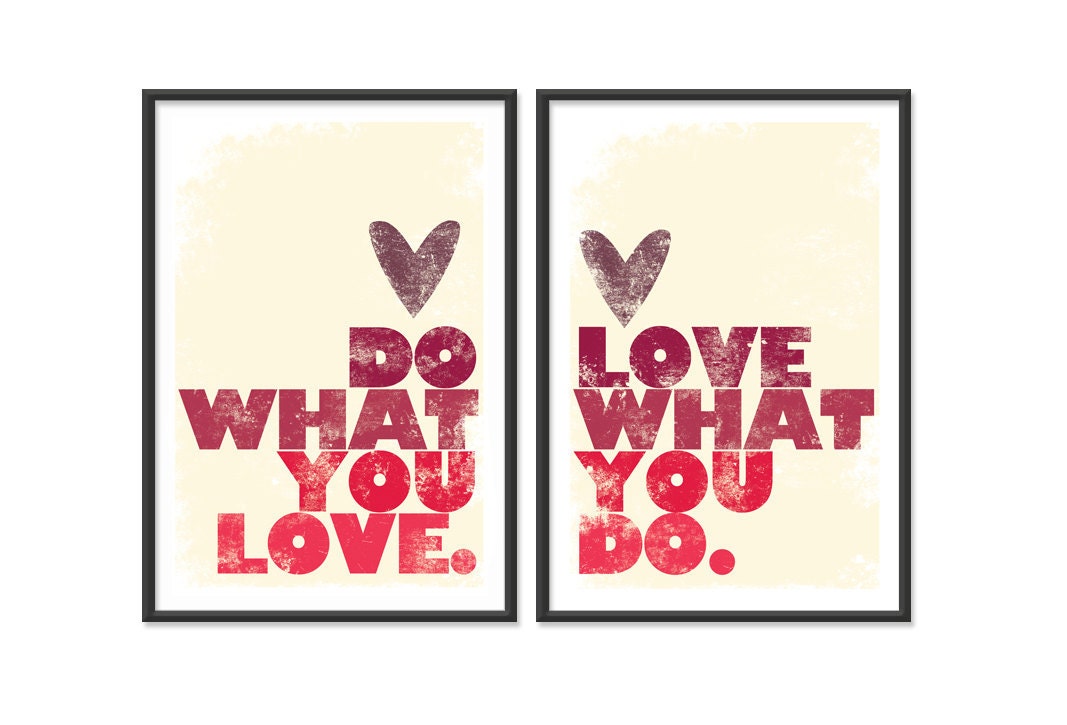 SALE // Do what you love (Set of Two 13x19 Prints in Red)