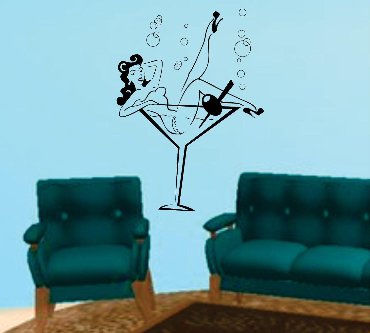 Rockabilly Pin Up Girl Wall Vinyl Decal art graphic girl