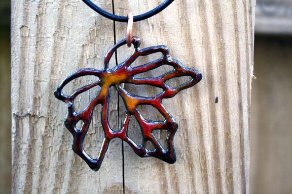 Enameled Skeleton Leaf - Autumn Maple