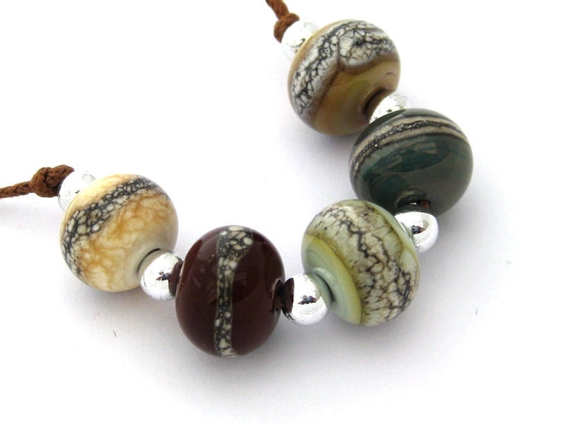 Pebble Lampwork Bead Set - UK, SRA, FHFTeam