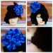 Womens Crochet Hat - Black Cloche Hat with Blue Flower - Color Pop - Winter Accessories - Winter Fashion Spring Fashion