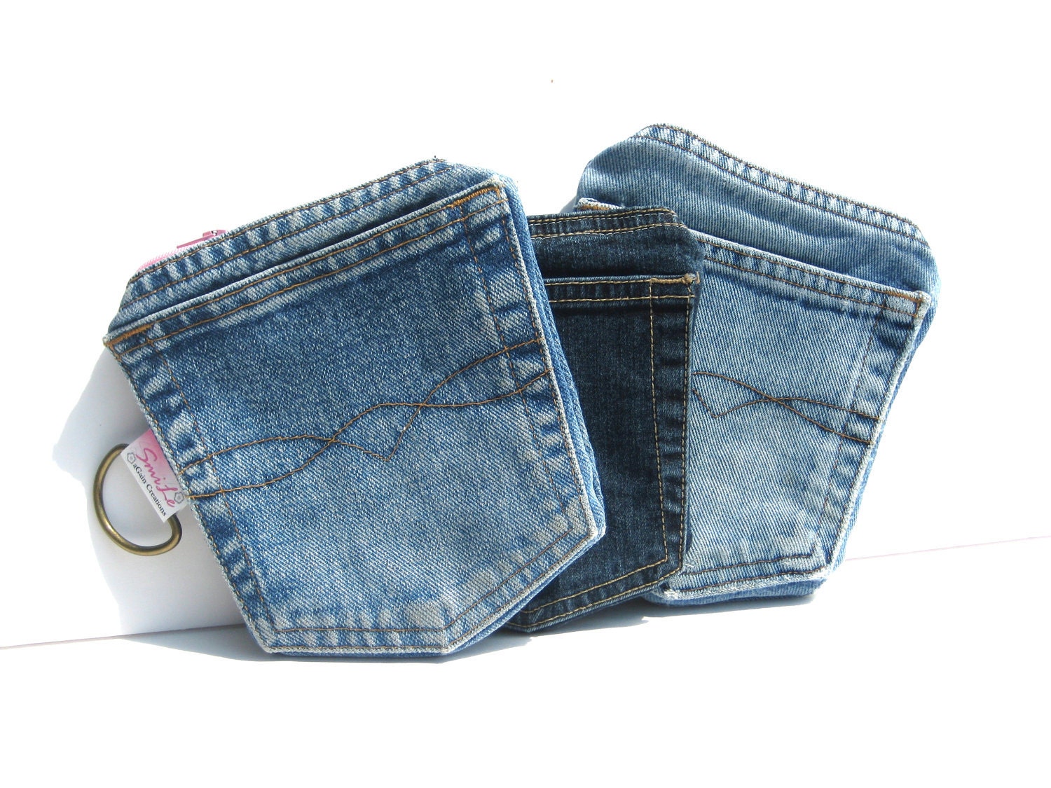 Denim Pockets Wallet with zipper for iPhone, business card, and more case MADE TO ORDER for Men and Women.