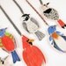 Ceramic Bird Necklace Pendant - Painted Bunting Ceramic Bird Necklace Pendant - Painted Bunting