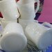 1960s FireKing Milk Glass Coffee Cups BC Grog Mugs Set of Six Johnny Hart BC Caveman Comics