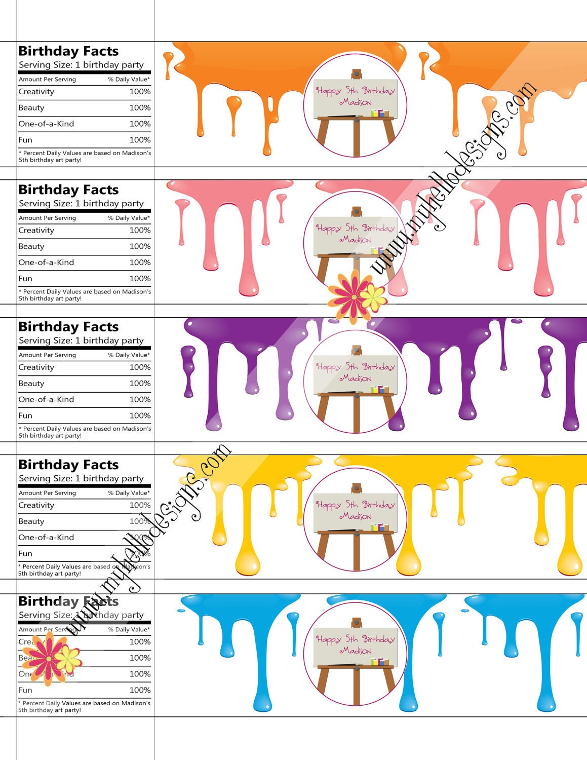 Water Bottle Labels: Art