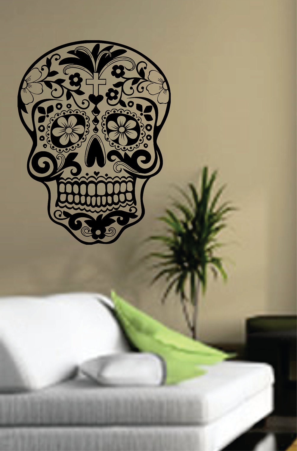 Sugar Skull Wall Vinyl Decal Sticker Art Graphic Sticker Sugarskull