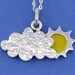 Cloud and Sun sterling silver pendant with chain