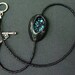 Beaded Necklace with Polymer Clay Pendant - Licorice Fluff