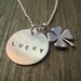 Lucky 4 Leaf Clover Handstamped Necklace - with 3/4" Hand Stamped Disc