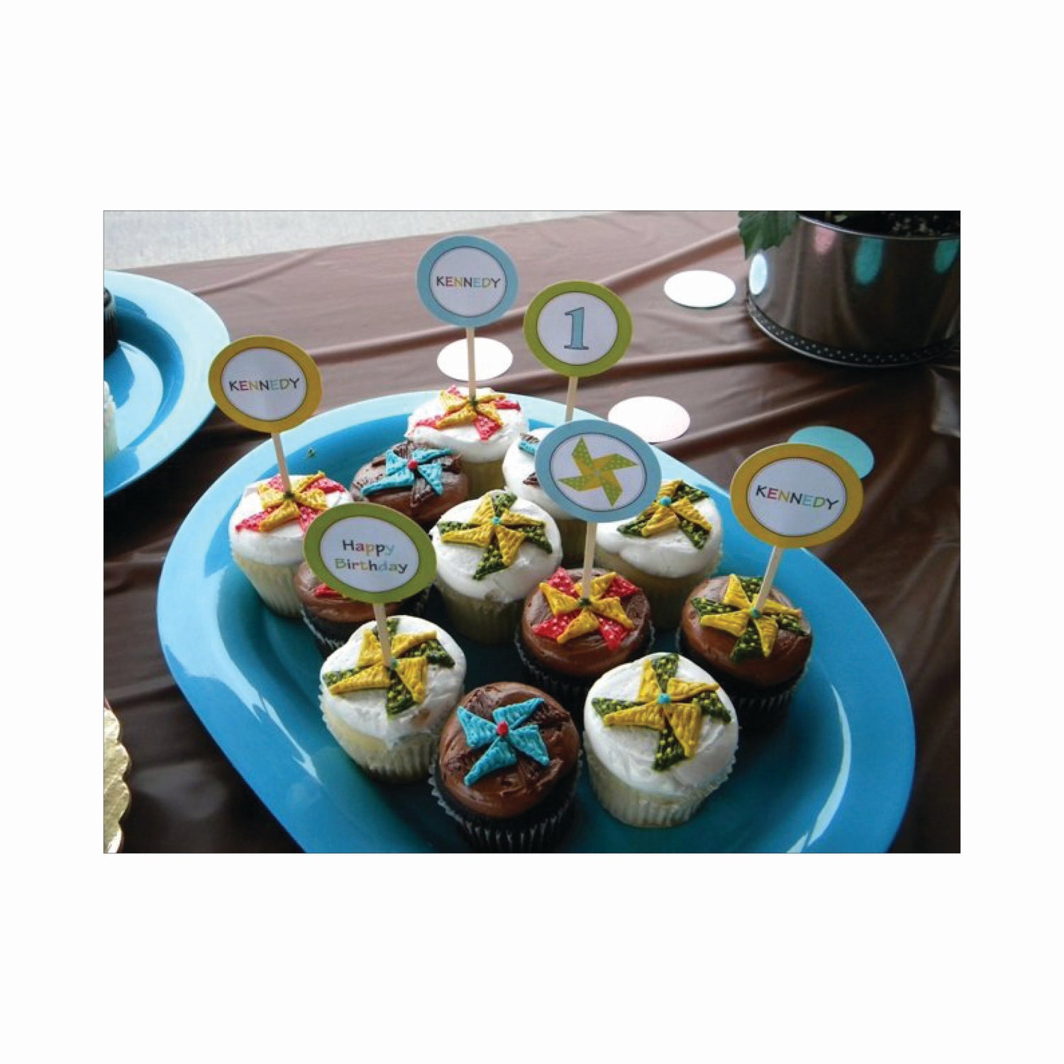 Printable Pinwheel Party Circles