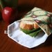 pair of reusable, lined sandwich bags in teal medallion & floral