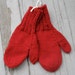 Cranberry Red Wool Mittens, Children's size Medium