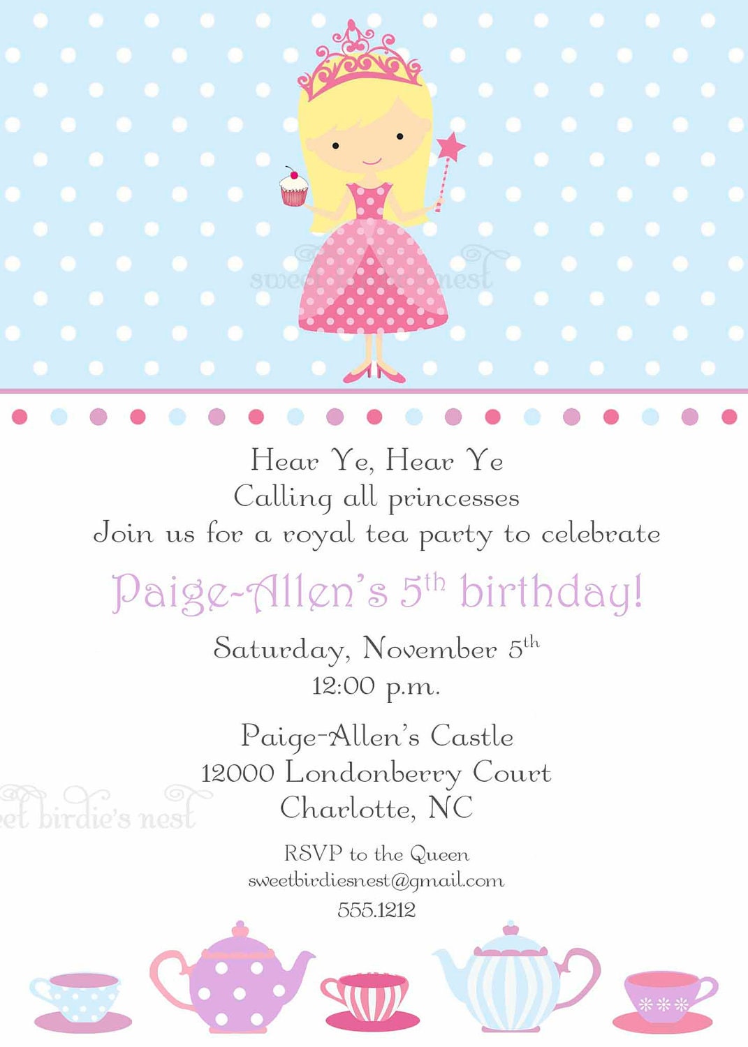 Princess Tea Party Invitation
