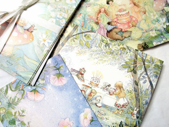 Friends and Fairies a small Sampler Set of 4 blank notecards