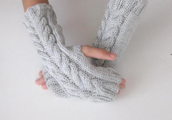 Fingerless Gloves - Gray, Grey