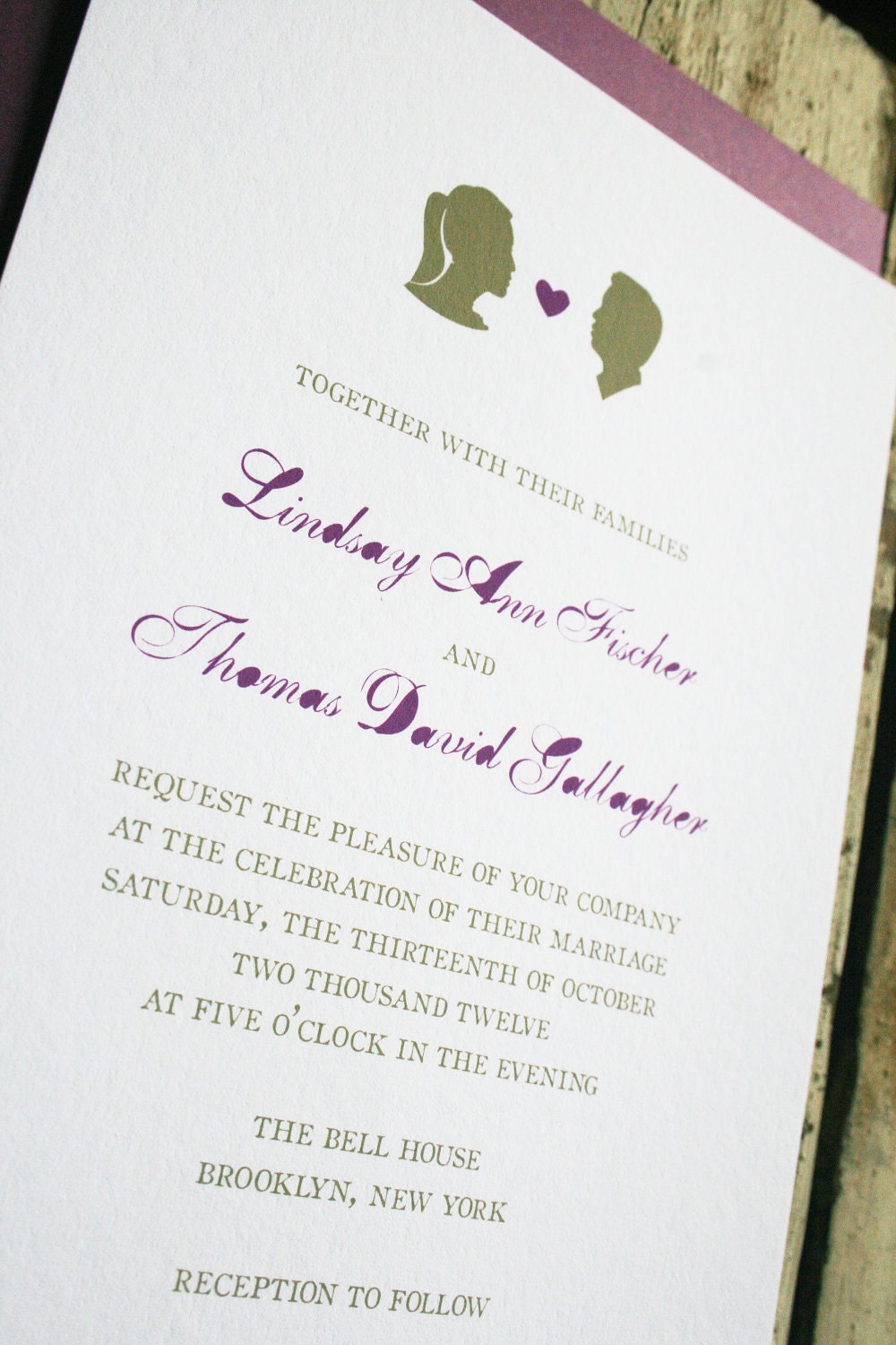 Wedding Invitation Classic Modern Silhouettes