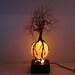 Wire Tree Of Life Ancient Spirit sculpture Autumn Harvest Moon with Wood light base, original art  FREE SHIPPING
