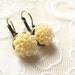 Earrings White Mums On Leverbacks, Ivory Chrysanthemums