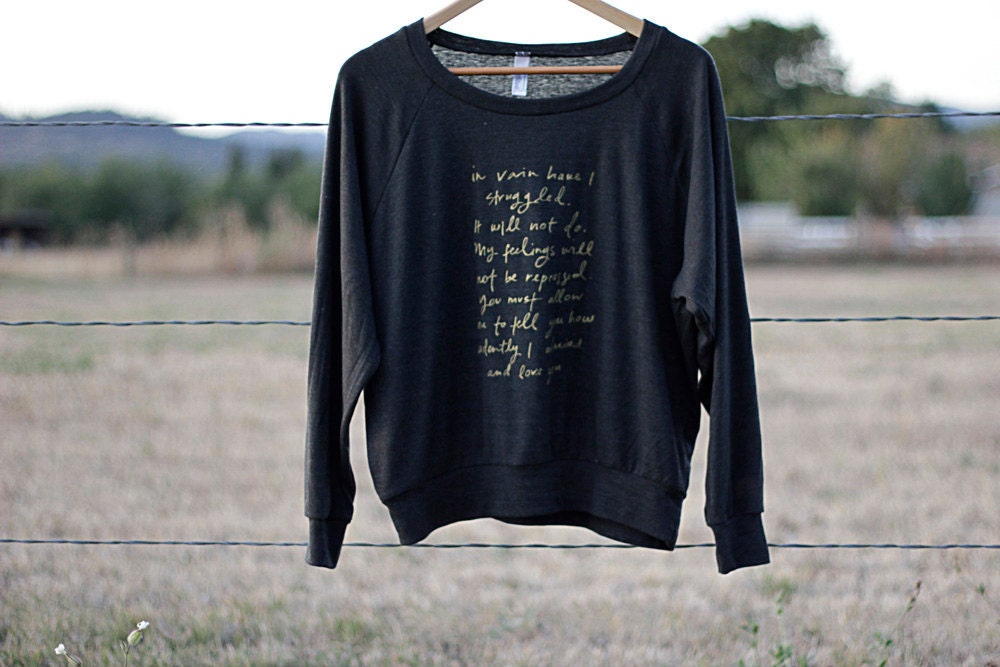 Slouchy Sweatshirt- gold on charcoal- size S, M, L