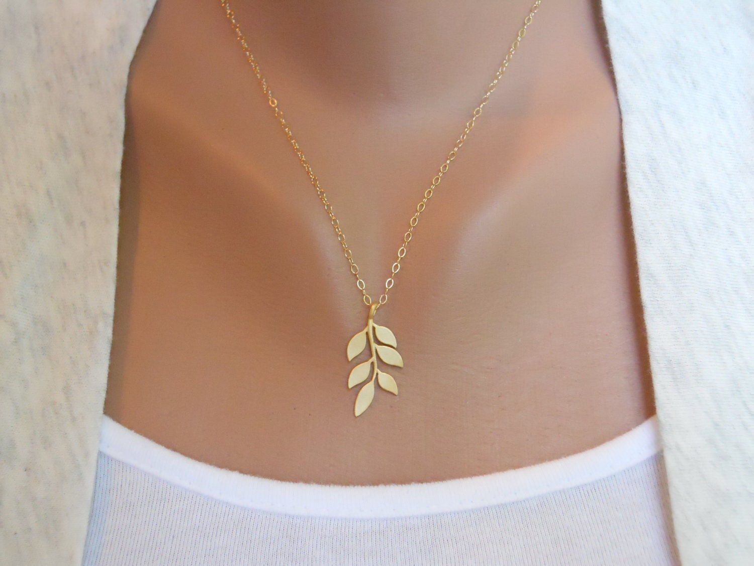 Leafy Branch in Gold