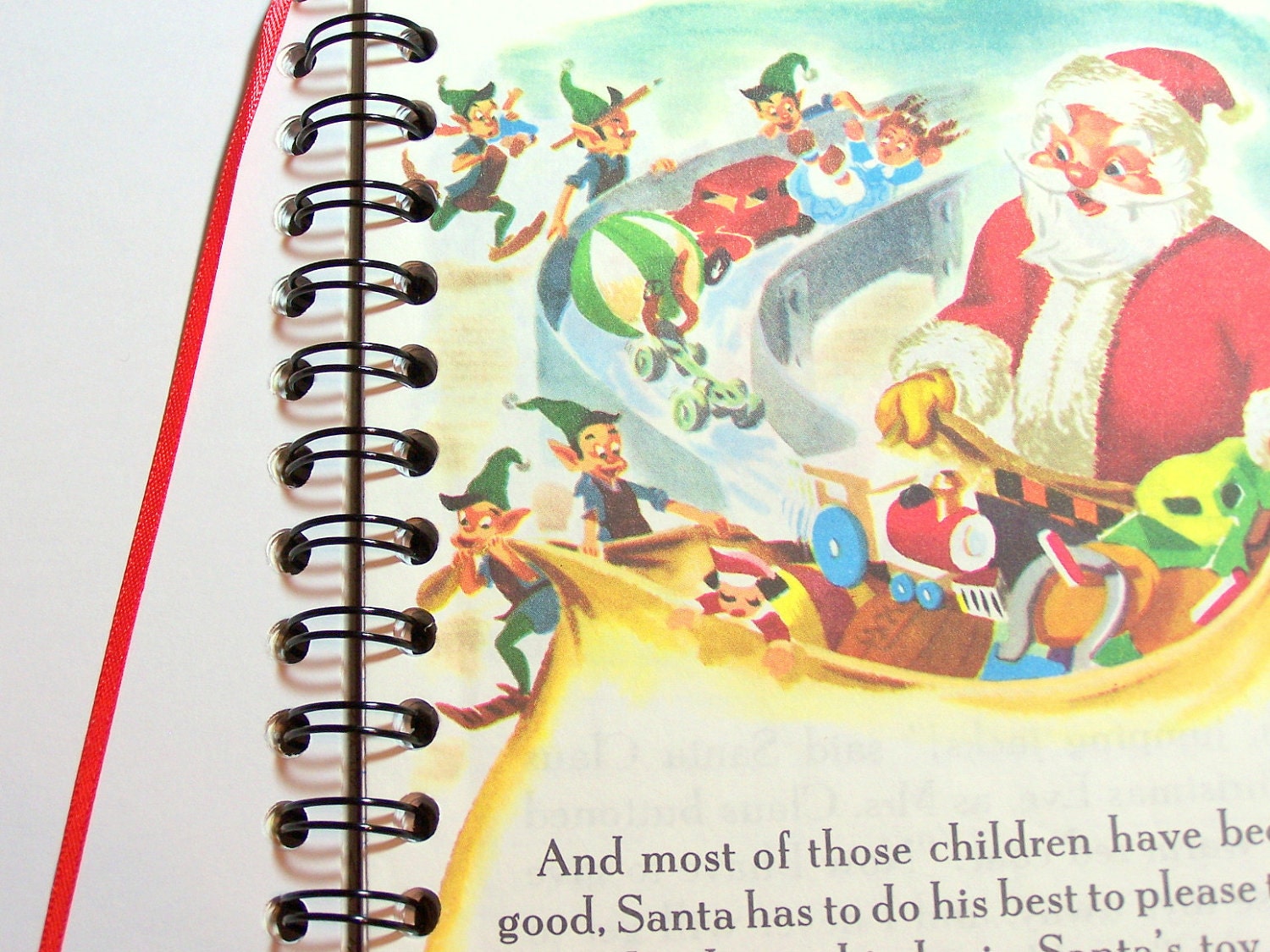 Upcycled Little Golden Book Notebook Upcycled Walt Disney's Book Notebook:  Walt Disney's  Santa's Toy Shop Storybook
