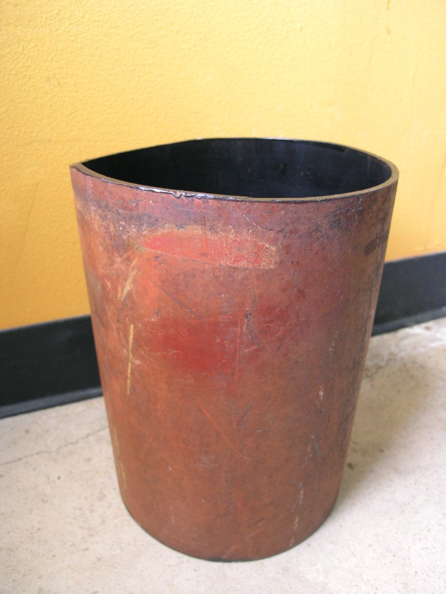 Steampunk Metal Pipe Trash Basket