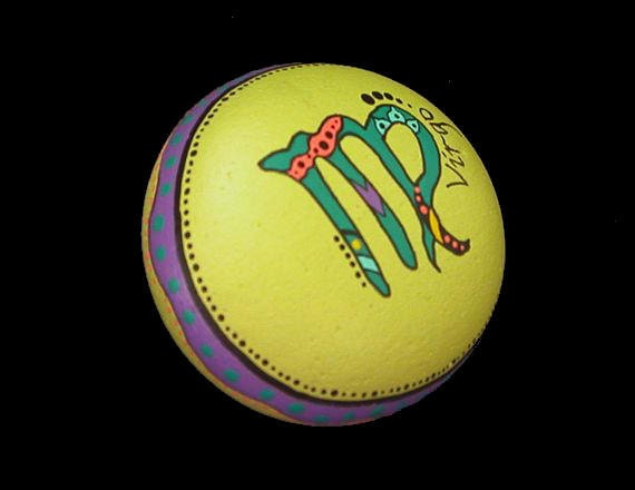 Hand Painted Virgo Zodiac Sign Rock