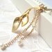Necklace With Gold Floral Charm And Pearls, Calla Lily